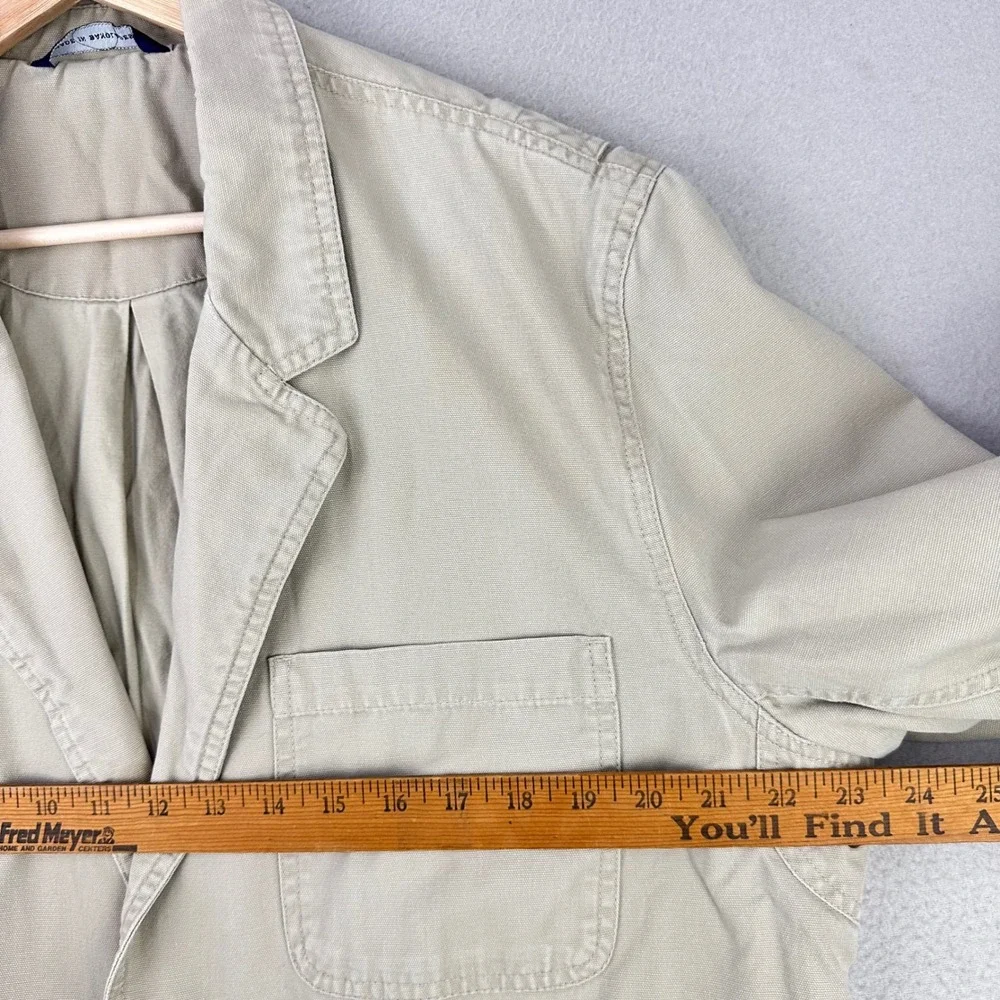 Duluth Presentation Blazer Jacket Mens Large‎ Khaki Cotton Canvas Fire Hose Work